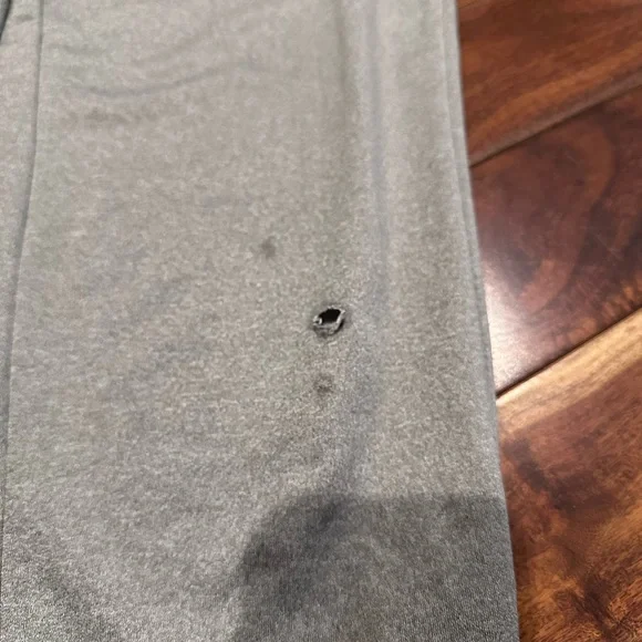 Spyder men’s silver gray small jogger pants small hole on leg - Picture 2 of 5